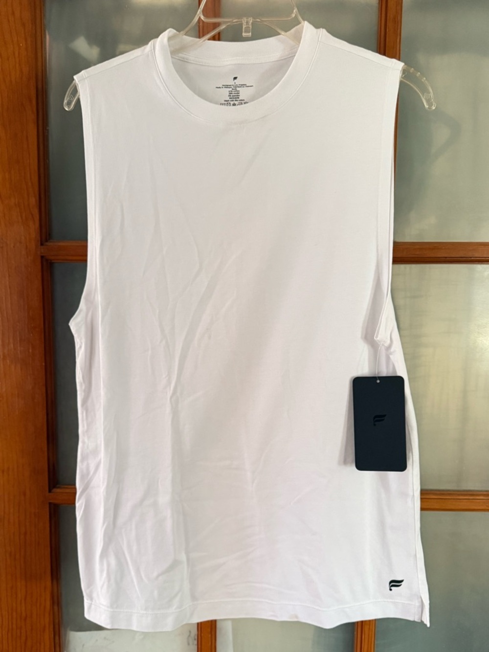 Fabletics Men's White Sleeveless Muscle Tank - Picture 3 of 4